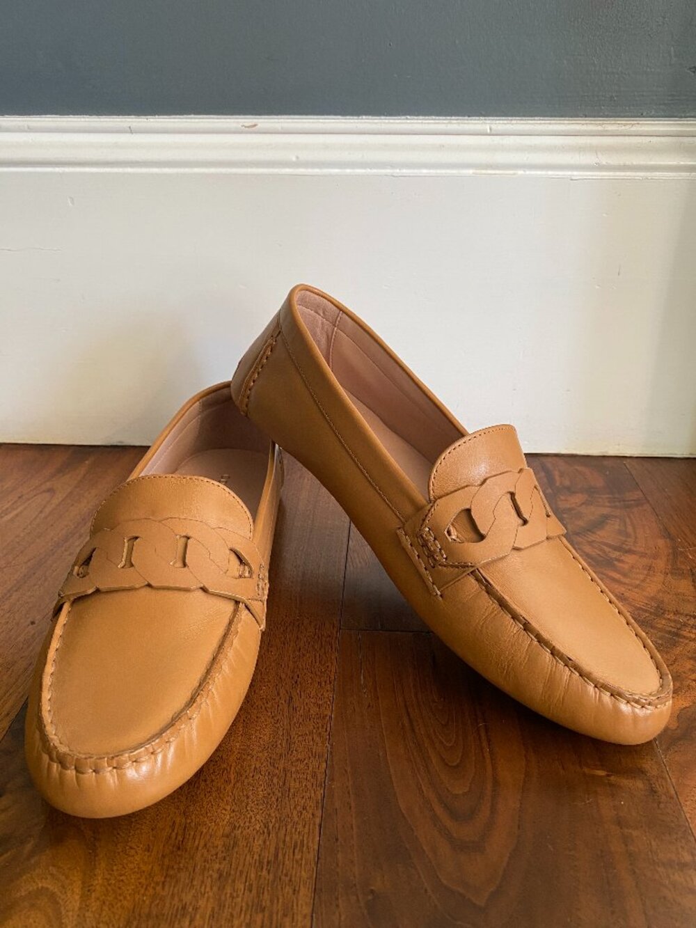 Cole Haan Tan Leather Driving Loafers Size 8.5 EUC